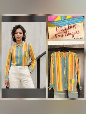 60's PETER PAN SHEER-Up Shirt BLOUSE